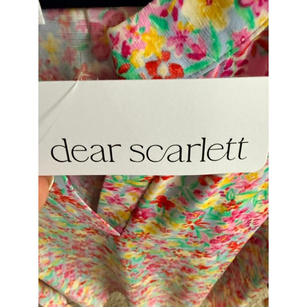 Dear Scarlett - Plus Size Lavender Floral Lizzy Top with Ruffle Sleeve - 3X - Picture 3 of 4